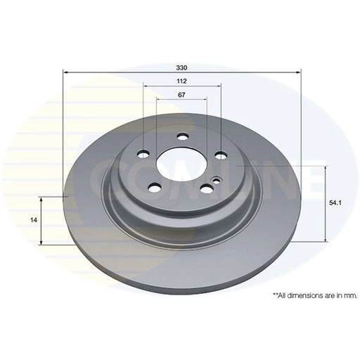 Comline 2 x Solid Brake Discs fits Mercedes-Benz Gle 2018-2023