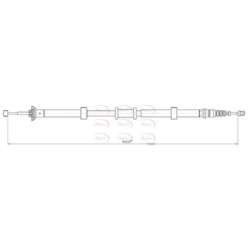Apec Handbrake Cable Right Rear fits Fiat Panda 2012 on 0.9 1.3