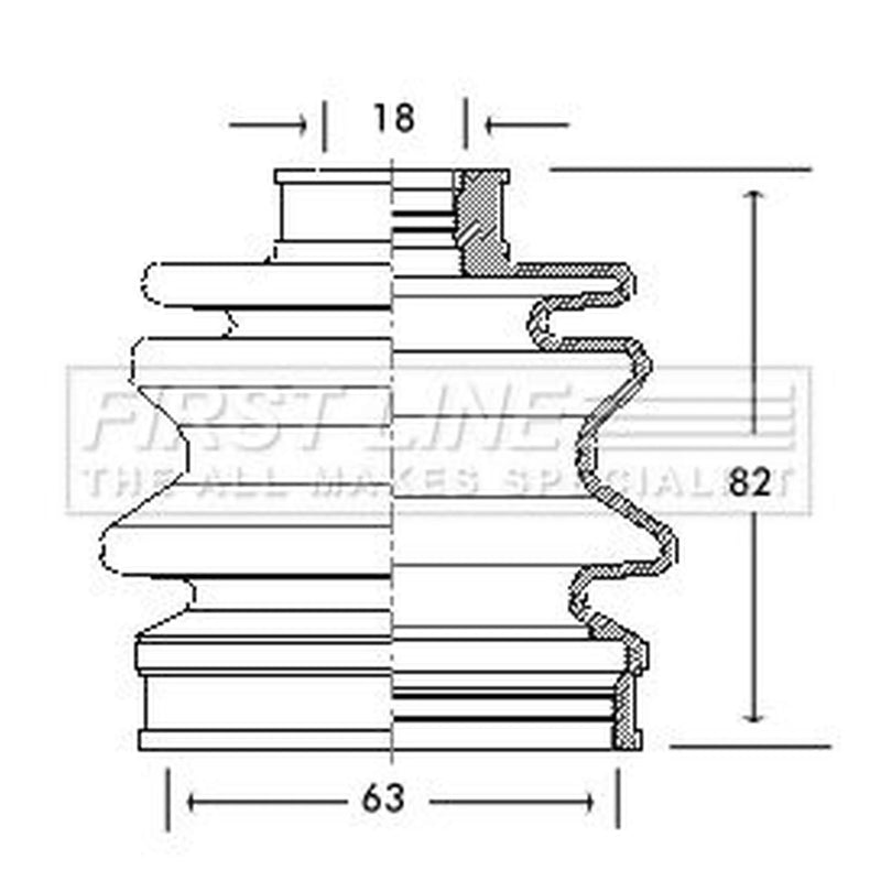 First Line Drive Shaft Bellow Kit Front Left fits Suzuki Alto II 1986-1988 0.8