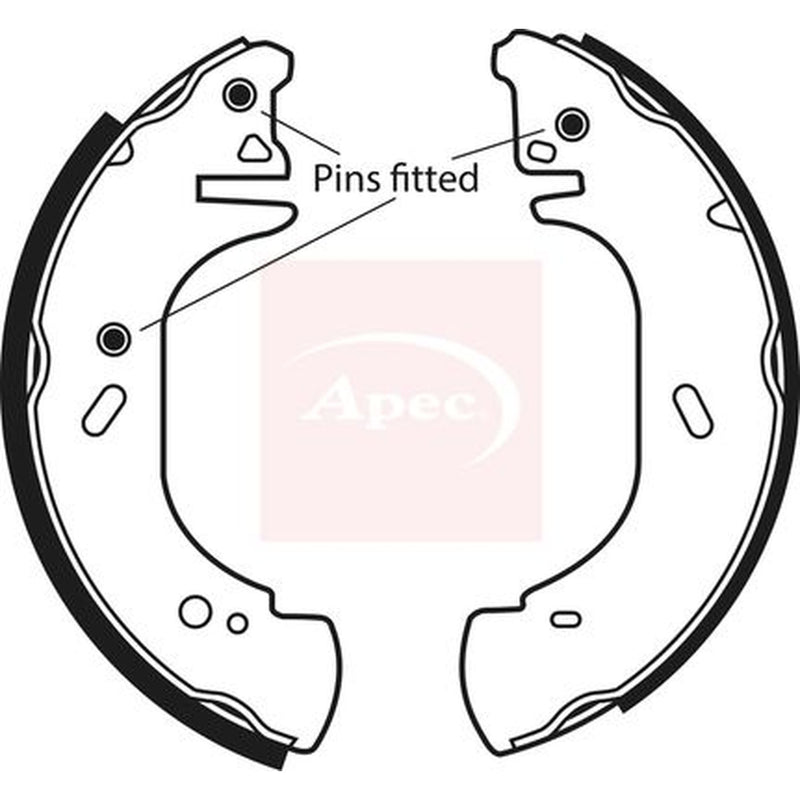 Apec Brake Shoe Set Axle Kit fits Opel Movano A 1999-2001 1.9 2.2 2.5 2.8