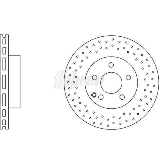 Fahren 2 x Perforated/Vented Front Brake Discs FBD6649-x2