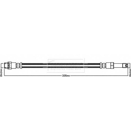Borg & Beck Brake Hydraulic Hose Line Rear Right BBH8329