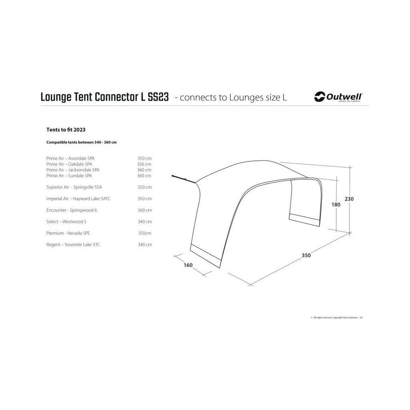 Outwell Lounge Tent Lounge Connector Large Outwell - Dynamic Drive