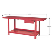 Sealey Workbench Steel 2m with 1 Drawer AP3020 Sealey - Dynamic Drive
