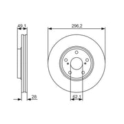 Bosch 2 x Vented Brake Discs fits Lexus Rx 2000-2003