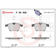 Brembo 4 x Front Brake Pad Set fits Jaguar F-Type 2012-2017 2.0 3.0 5.0