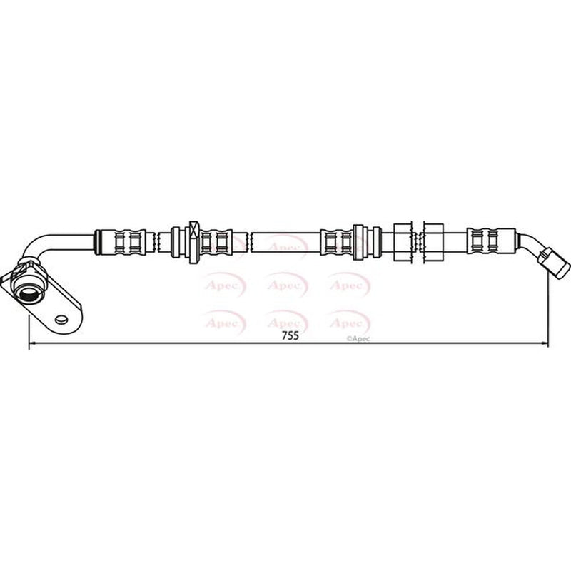 Apec Brake Hydraulic Hose Line Front Right fits Suzuki Grand Vitara I 1998-2005