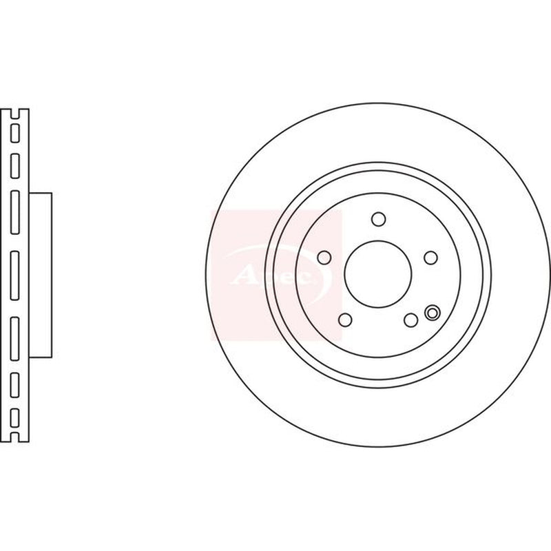 Apec 2 x Vented Brake Discs fits Mercedes-Benz Clk 2002-2010
