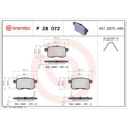 Brembo 4 x Rear Brake Pad Set fits Honda Accord IX 2012 on 2.4 3.5