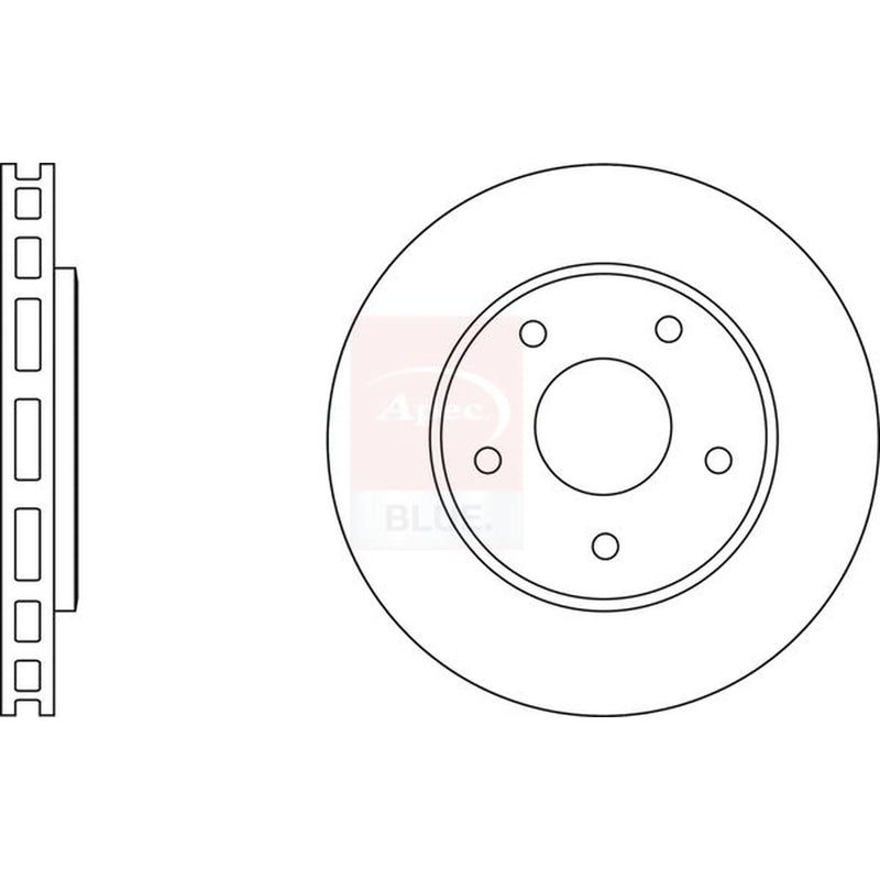 Apec 2 x Vented Front Brake Discs SDK6598-x2