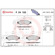Brembo 4 x Front Brake Pad Set fits Ford Ranger 2011 on 2.2 2.5 3.2