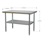 Sealey Stainless Steel Workbench 1.2m AP1248SS Sealey - Dynamic Drive