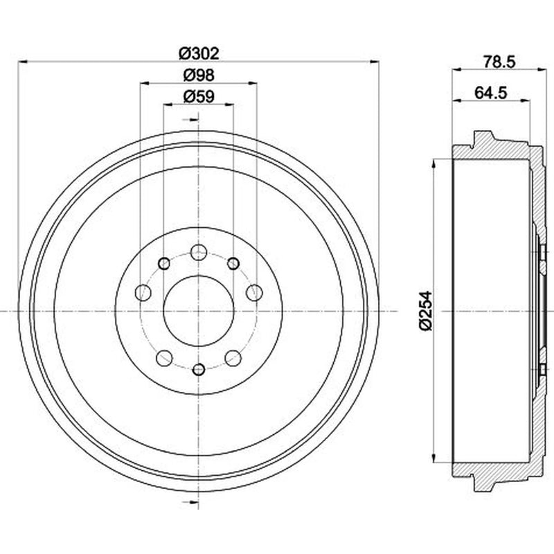 Mintex Brake Drum Assembly Rear fits Fiat Doblo Cargo 2010-2023 1.3 1.4 1.6 2.0