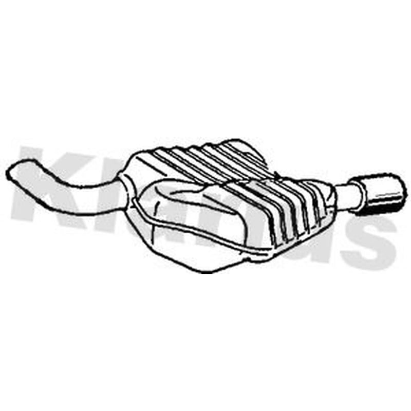 Klarius Box With Tail Pipe Left Rear fits Alfa Romeo 159 2005-2012 1.8 2.2 2.4