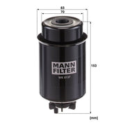 MANN-FILTER Fuel Filter Element fits New Holland Tm 2002-2007