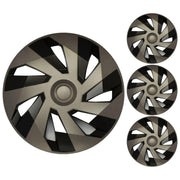 Set of 4 Vector Graphite & Black Alloy Look Wheel Trims Hub Caps 14" Protection Versaco  - Dynamic Drive