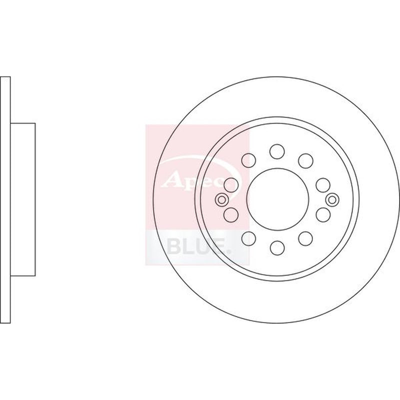 Apec 2 x Solid Brake Discs fits MG Zs SUV 2017 on 1.0 1.5