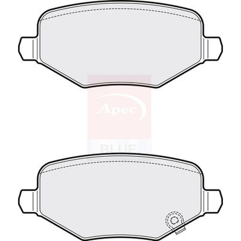 Apec Rear Brake Pad Set fits Chrysler Grand Voyager V 2007-2008 2.8 3.3