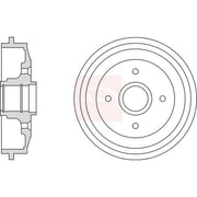 Apec Brake Drum Assembly Rear fits Citroën C2 2003-2012 1.1 1.4