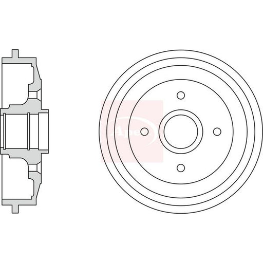 Apec Brake Drum Assembly Rear fits Citroën C2 2003-2012 1.1 1.4