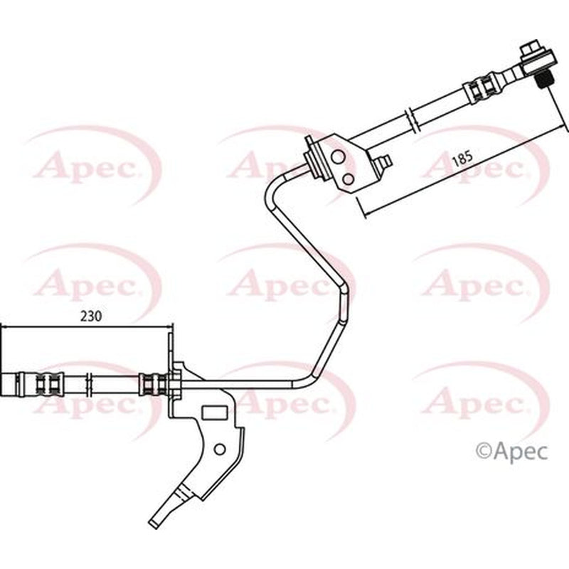 Apec Brake Hydraulic Hose Line Rear Left fits Opel Astra F 1991-1998 1.6 2.0