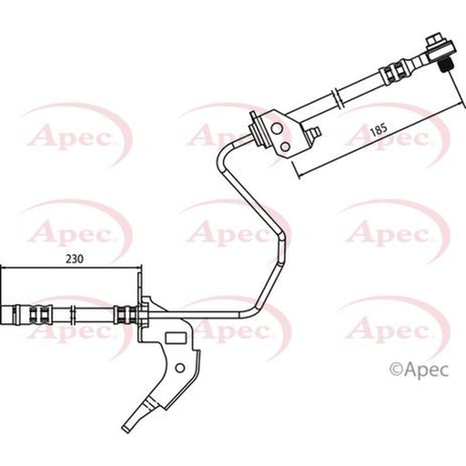 Apec Brake Hydraulic Hose Line Rear Left fits Opel Astra F 1991-1998 1.6 2.0