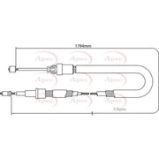 Apec Handbrake Cable Right Rear CAB1335