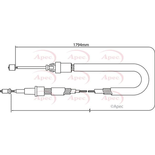 Apec Handbrake Cable Right Rear CAB1335