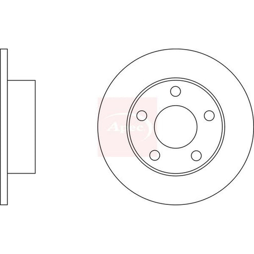 Apec 2 x Solid Brake Discs fits Audi A6 C5 1997-2005 1.8 2.4 2.5 2.7 2.8