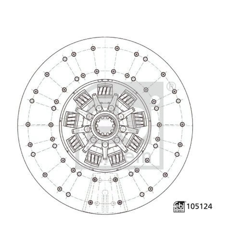 Febi Clutch Friction Disc Plate 395mm 10 Splines 105124