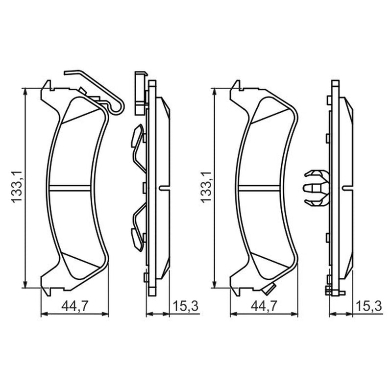 Bosch Front & Rear Pads fits Jeep Grand Cherokee 1991-1999 2.5 4.0 5.2 5.9
