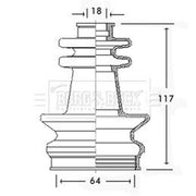 Borg & Beck Drive Shaft Bellow Kit transmission sided BCB2597