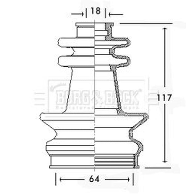 Borg & Beck Drive Shaft Bellow Kit transmission sided BCB2597