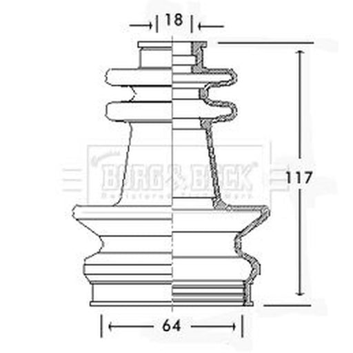 Borg & Beck Drive Shaft Bellow Kit transmission sided BCB2597