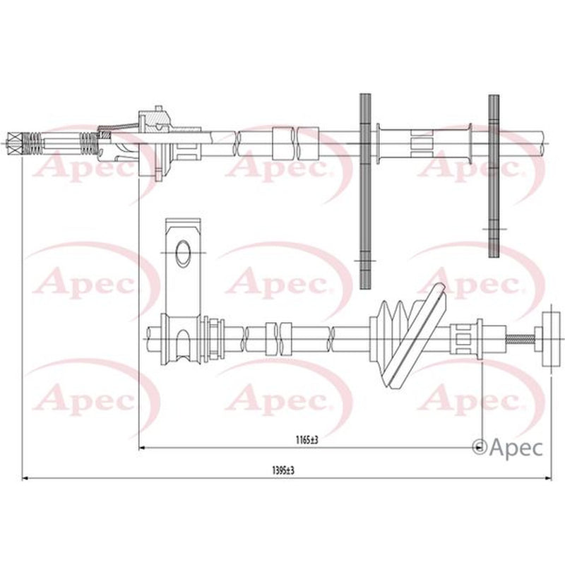 Apec Handbrake Cable Right Rear fits Suzuki Vitara / Escudo 1988-1998 1.6