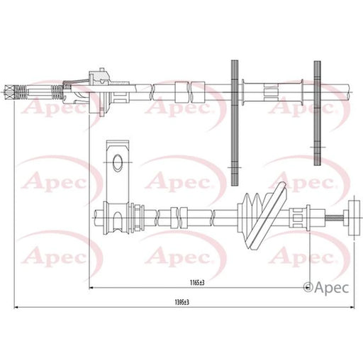 Apec Handbrake Cable Right Rear CAB1414
