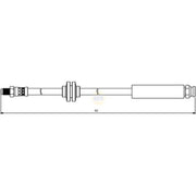 NAPA Brake Hydraulic Hose Line Front fits Abarth Grande Punto 2008-2010 1.4