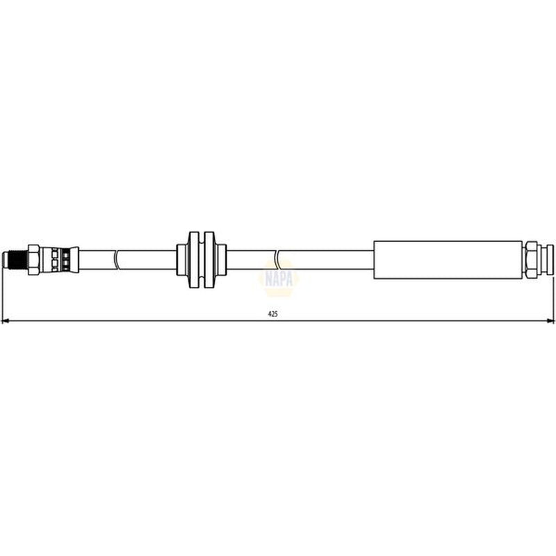 NAPA Brake Hydraulic Hose Line Front fits Abarth Grande Punto 2008-2010 1.4