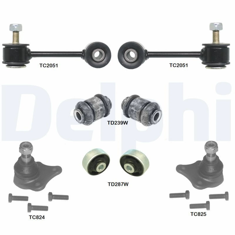 Delphi 8 x Control Arm Repair Kit Front fits Seat Leon 1999-2006 1.4 1.6 1.8 1.9