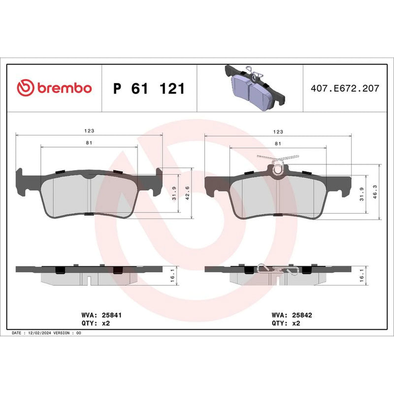 Brembo Rear Brake Solid Discs & Pads fits Peugeot 308 II 2013-2021 1.6