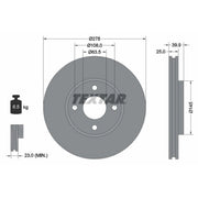Textar 2 x Vented Front Brake Discs 92279003