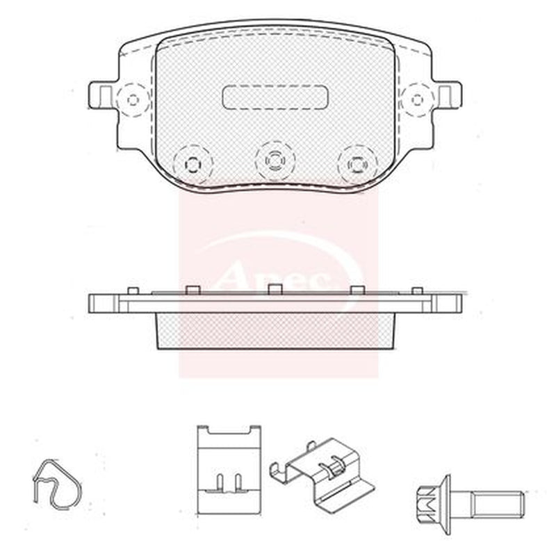 Apec Rear Brake Pad Set fits Citroën Dispatch III 2016-2025 2.0