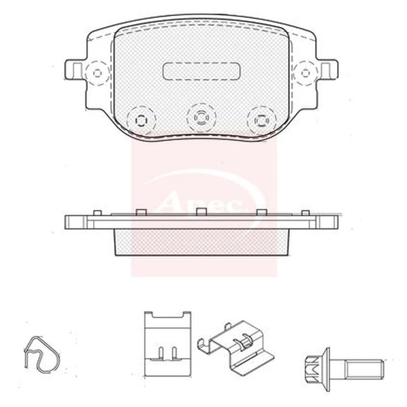 Apec Rear Brake Pad Set PAD2555