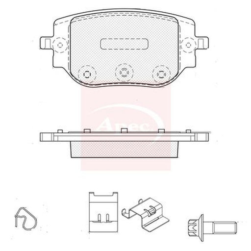 Apec Rear Brake Pad Set fits Citroën Dispatch III 2016-2025 2.0