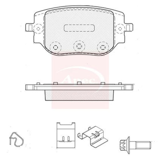 Apec Rear Brake Pad Set PAD2555
