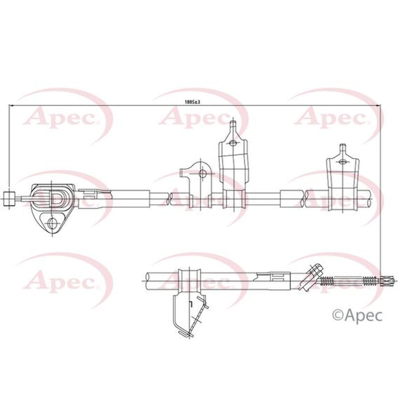 Apec Handbrake Cable Left Rear fits Toyota Rav 4 III 2006-2013 2.0 2.2