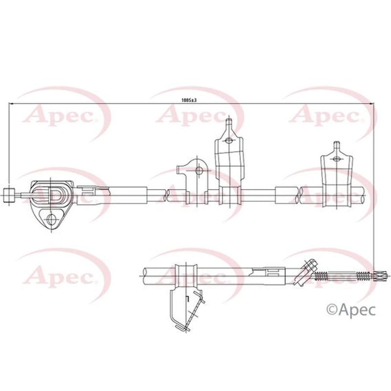Apec Handbrake Cable Left Rear CAB1151