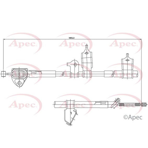 Apec Handbrake Cable Left Rear fits Toyota Rav 4 III 2006-2013 2.0 2.2