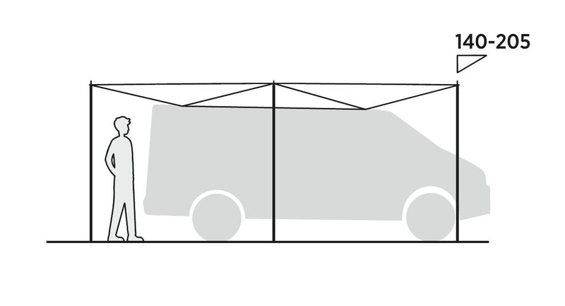 Easy Camp Lom Tri Campervan Canopy Grey Sun Shade Easy Camp - Dynamic Drive