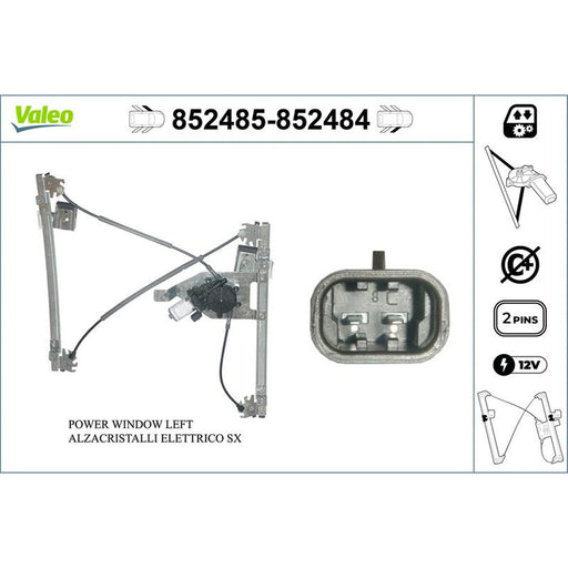 Valeo Electric Window Regulator Lifter Left Front 852485